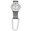 CREPHA Keychain Watch, Carabiner Watch, Analog, Waterproof, Easy To Read, for Bags, Backpacks, Gray, AZ-CB-A4153-WTGR
