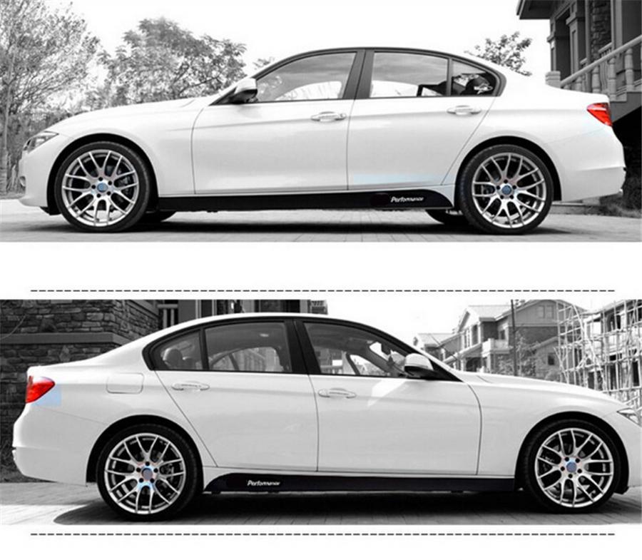 2.05M Glossy 5D Carbon Fiber Side Skirt Sill Decal Stripe Stickers For BMW F30 F22 F23 E90 E91 E92 E93