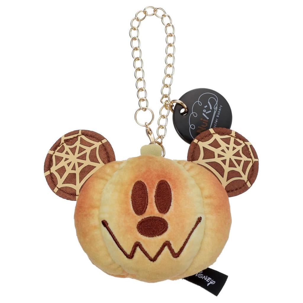 Takara Tomy Arts (TAKARATOMY A.R.T.S) Disney Character Nui Pan Chain Strap Mascot Pumpkin Bread Mickey Mouse Plush Toy, Approx. 11cm Wide