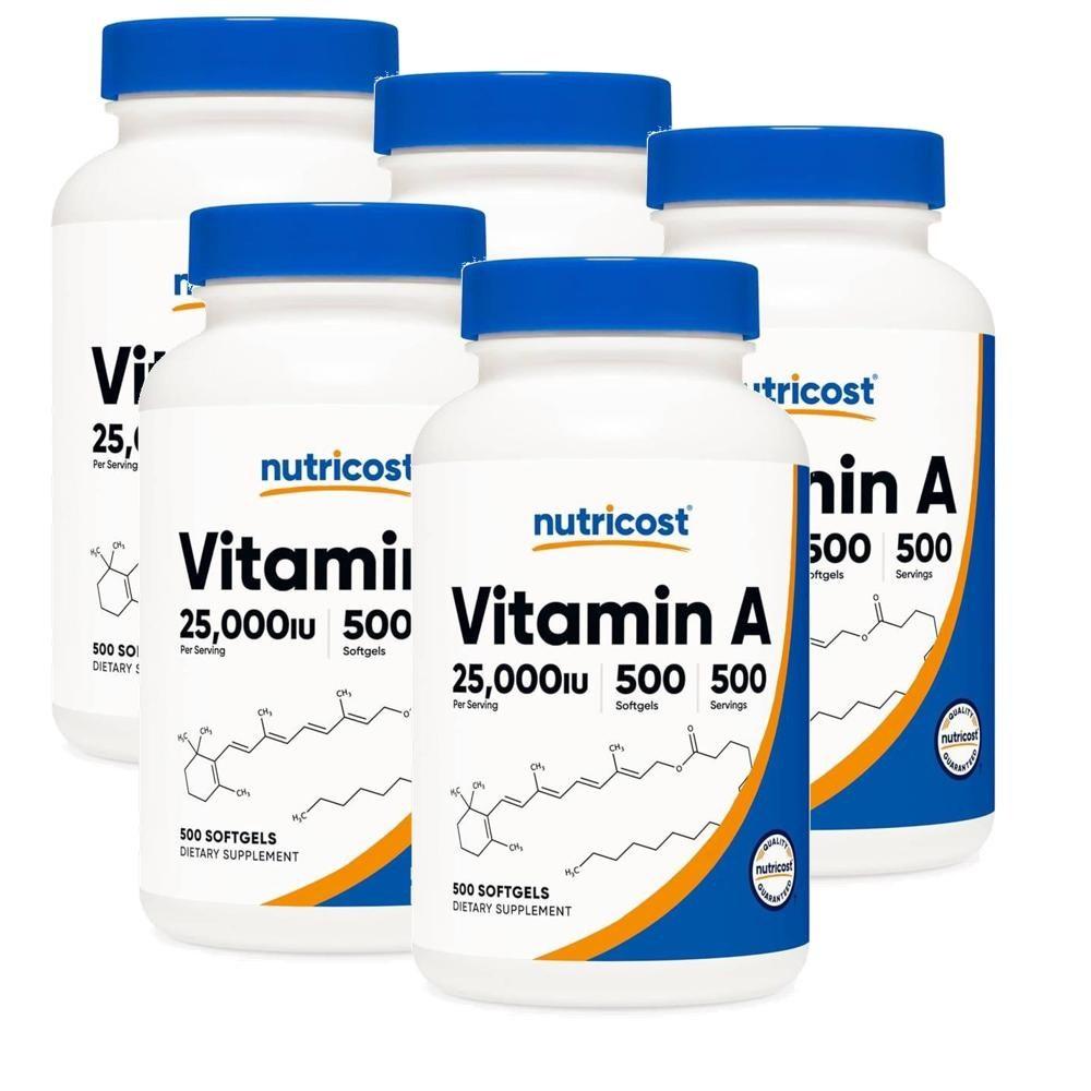 Nutricost Vitamin A 25,000 IU Softgels A 5 pcs 500 Tablets