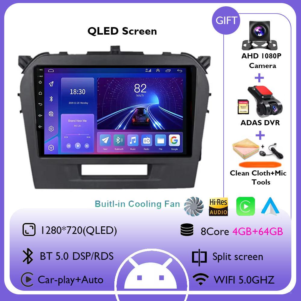 Android 14 For Suzuki Vitara 2017 - 2020 Multimedia Navigation DVD NO 2DIN GPS HDR QLED Player Car Stereo Carplay Radio Screen