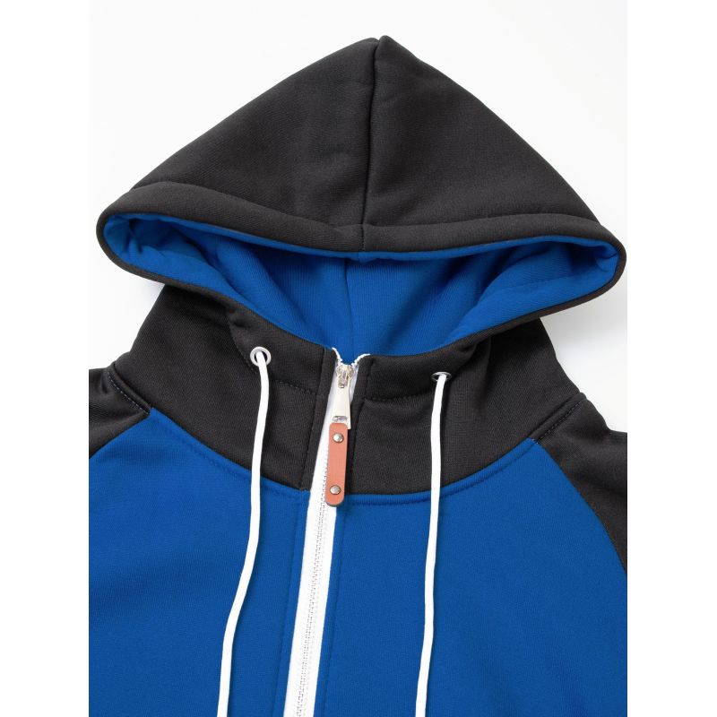 Pánská barevně blokovaná fitness sportovní pánská mikina ležérní módní plug rukáv kardigan top