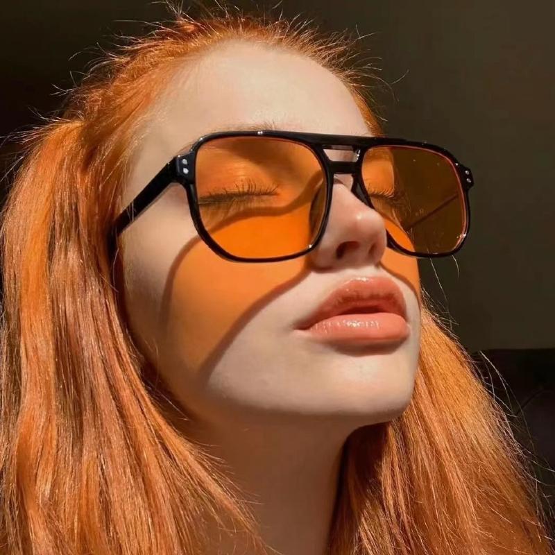 Women Square Sunglasses Fashion UV Protection Retro Ocean Color Lens Unisex Luxury Sun Glasses Outdoor Eyewear