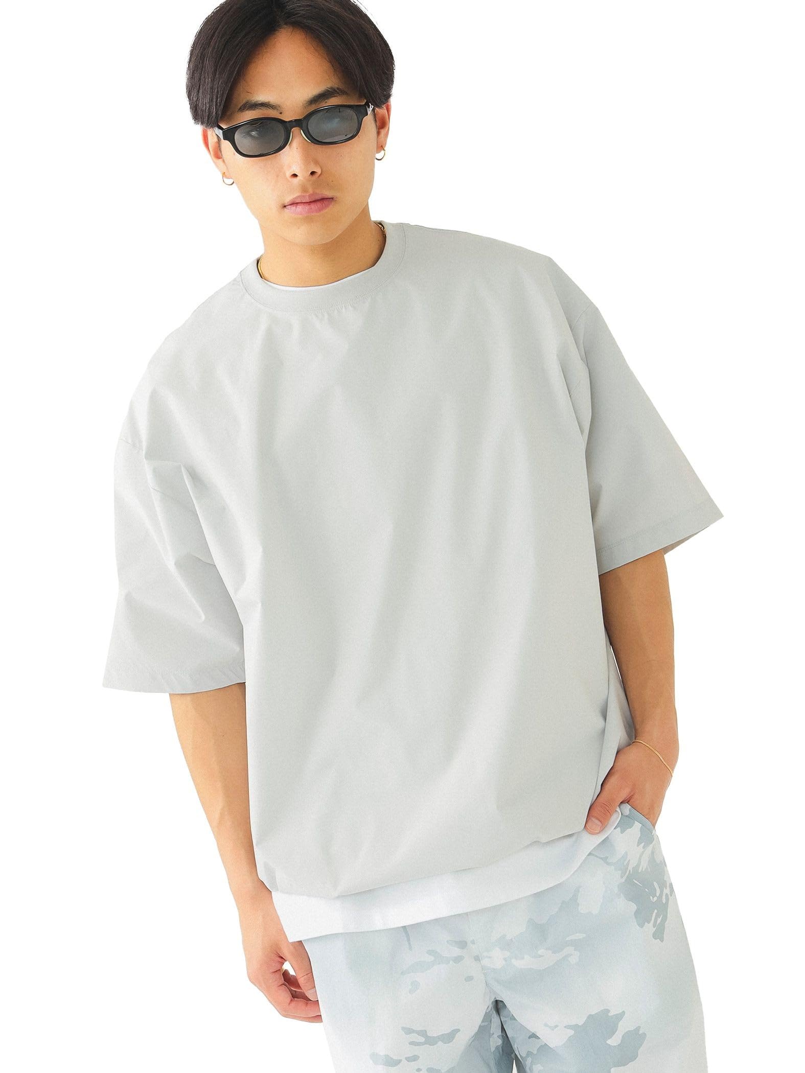 

Beams S/S TEE Tech Loose T-Shirt, 24SS, Men s, LT.GREY, Medium, 11041314458