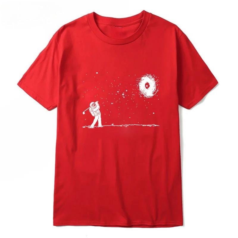

Высококачественная хлопковая футболка Мужская футболка с забавным принтом космонавта Мужская футболка с круглым вырезом Свободная футболка с коротким рукавом 3XL