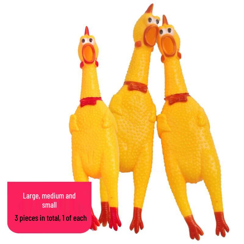 Squeaky Chicken Dog Toy Set