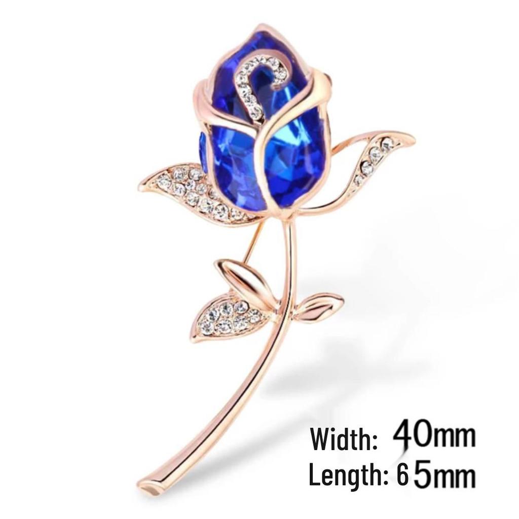Elegant Rose Bow Tie Brooch Pin