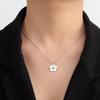 Cherry Blossom Flower Pendant Necklace for Women Stainless Steel Gold Choker Necklaces Birthday Gift Jewelry