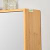 Bathroom Cabinet With Mirror Doors Multiple Interior Compartments Robust Housing Made Of Bamboo Wood 65.2 X 14 X 50 Cm