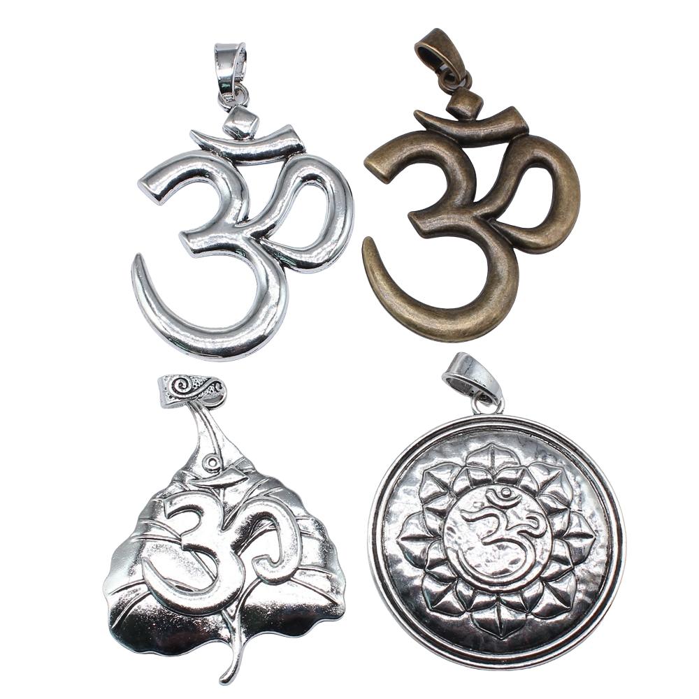 1pcs Big OM Pendant For Necklace Making Large Lotus Yoga Om Symbol Charms Pendant DIY Handmade Jewelry Making Accessories