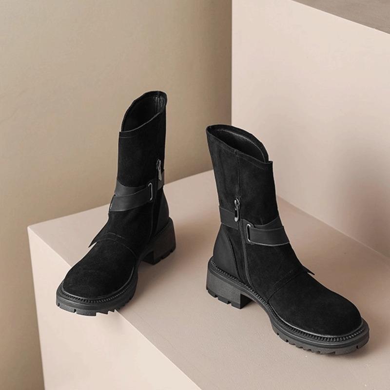 Ankle Women Boots Fashion New Chunky Shoes Suede 2025 Trend Winter Chelsea Boots Brand Party Women Sneakers Knight's