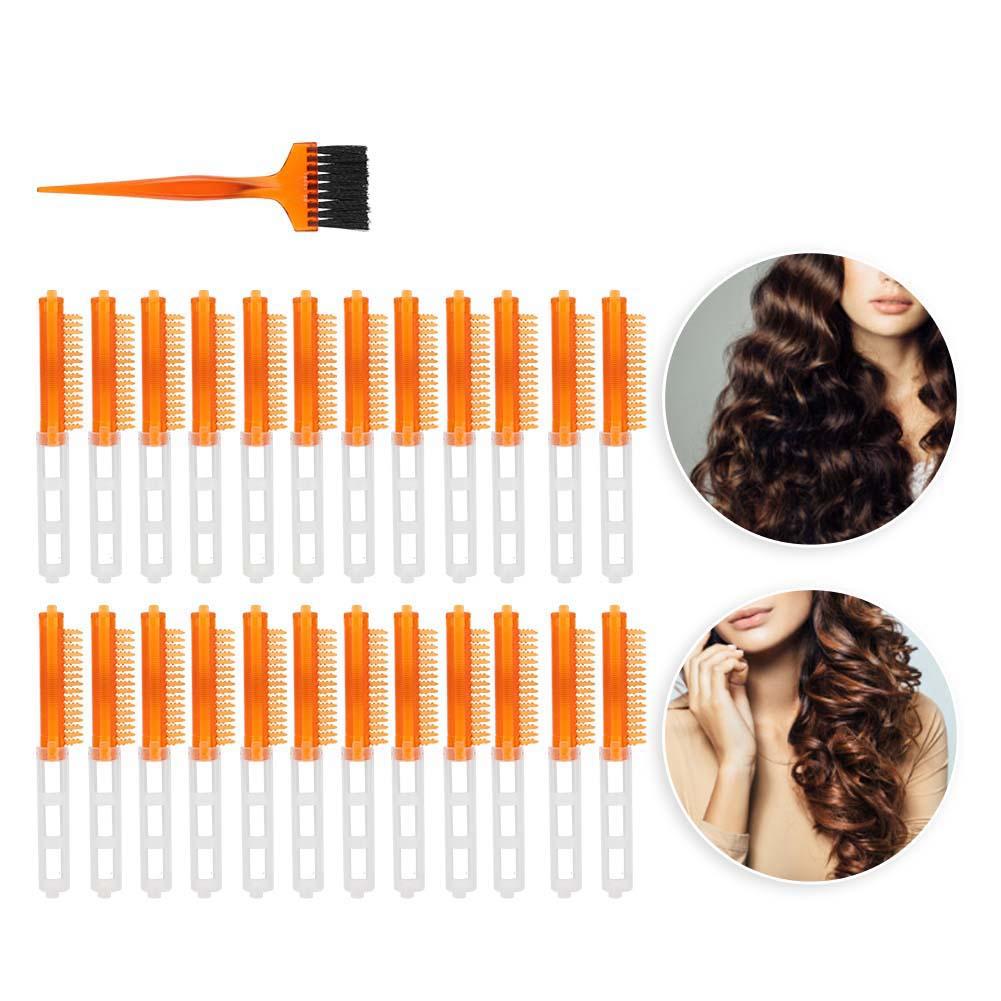 Wavy Curly Hair Roller Fluffy Perm Rod Perm Bar Hairdressing Tool (Transparent Orange Type 13)