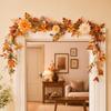 Fall Thanksgiving Wall Hanging Decor with Maple Leaf Pumpkin Garland for Mantel Shelf
