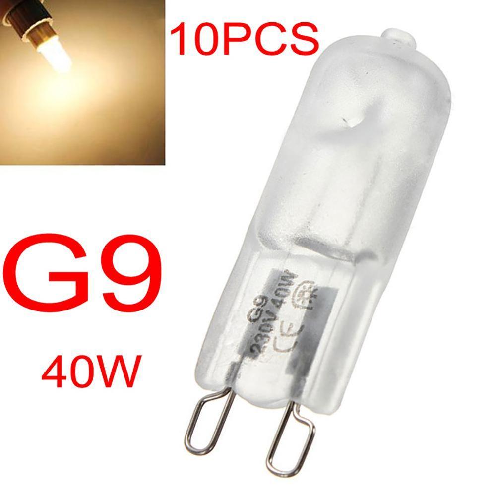 10 Pieces Warm White Matte G9 2800K-3000K Halogen Lamp Hours Life About 50.000 40w