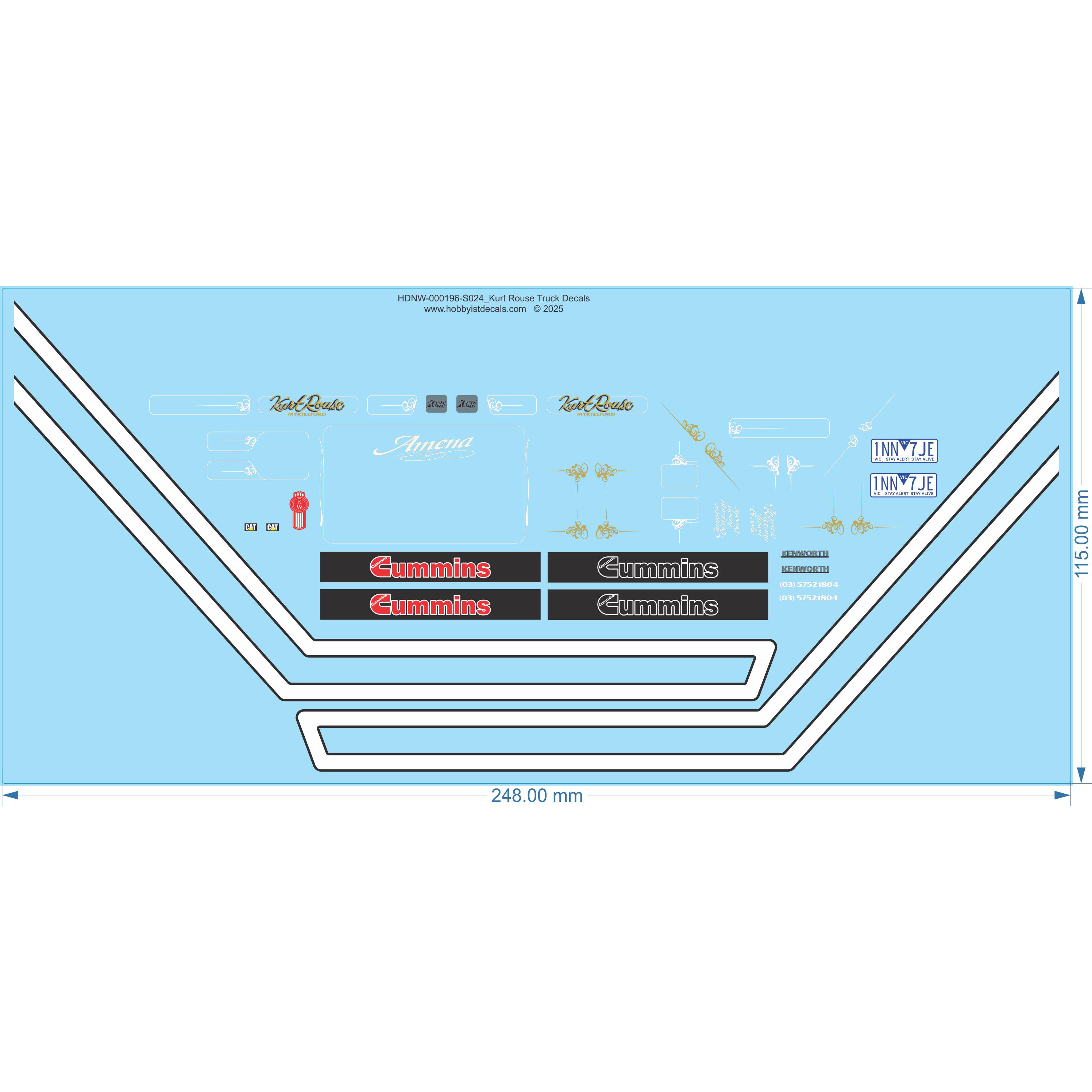 Kurt Rouse Truck Decals - 1/24 - Water Decal