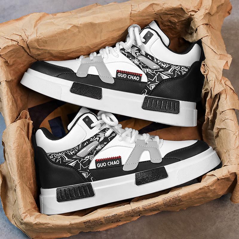 Men Shoes Sneakers High Top Mens Casual Shoes Luxury Breathable Men Walking Shoes Trend Leather Shoes for Men Running Shoes Male Footwear