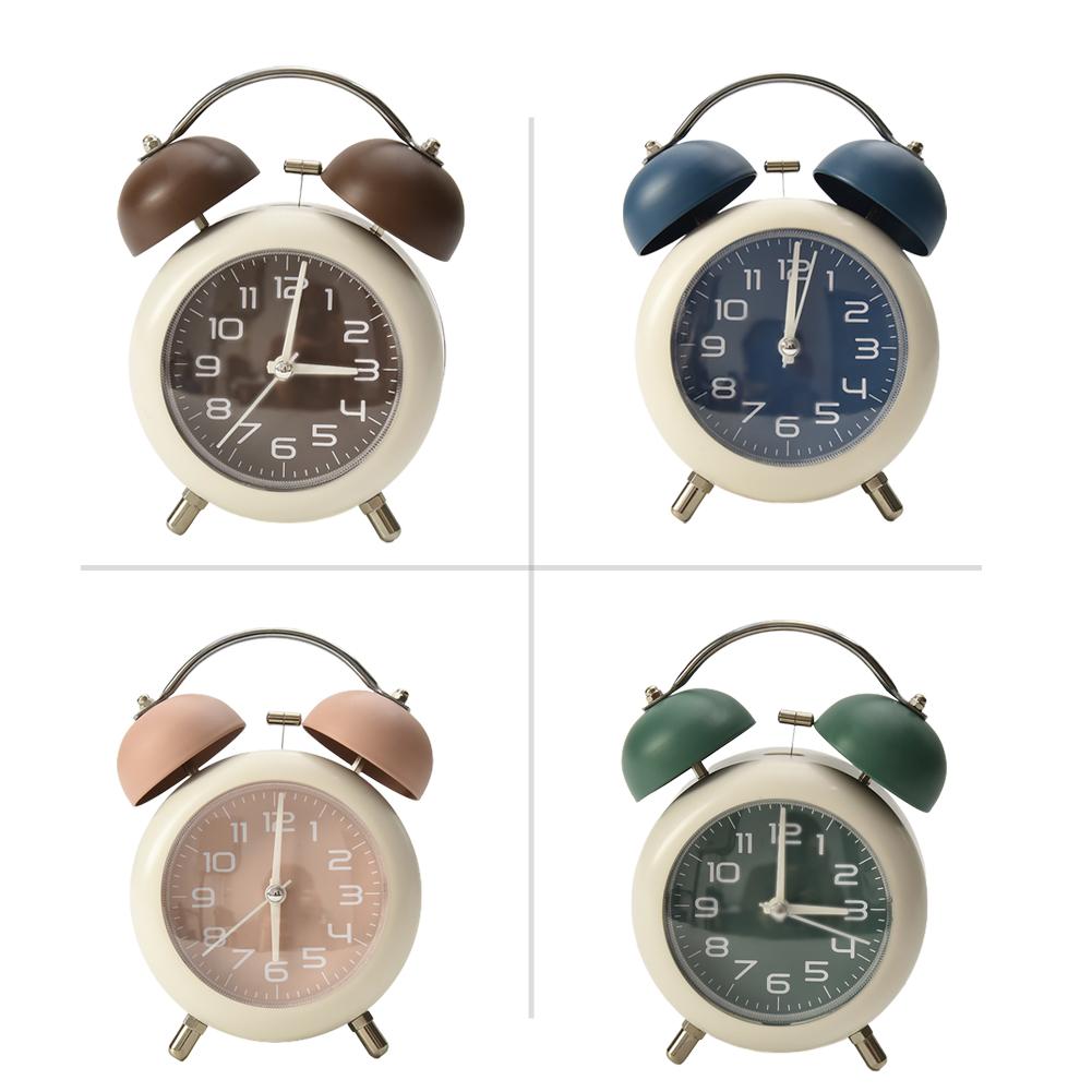 Twin Bell Alarm Clock Metal Office Replacement Spare Parts Vintage With Night Light 4 Colors Accessories Brand New