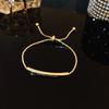 Nuovo Bracciale da Donna Regolabile Placcato Oro Lucido Completamente Intarsiato di Strass Forma a Goccia Moda Bracciale in Zircone Gioiello Regalo