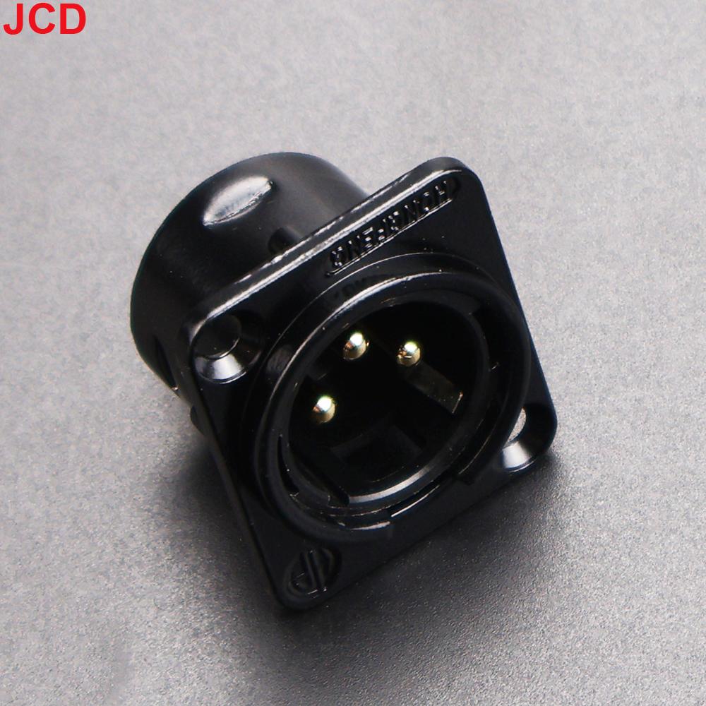 JCD 1pc 3pin Male Female Panel Audio Microphone Jack Plug Connector Black Silver YS145BG YS146BG Copper Contact XLR Metal Socket