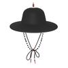 Black Sun Hat Traditional Flying Fish Costume Hat Wide Brim UV Protection Fishing Idol Cosplay Cap Headwear