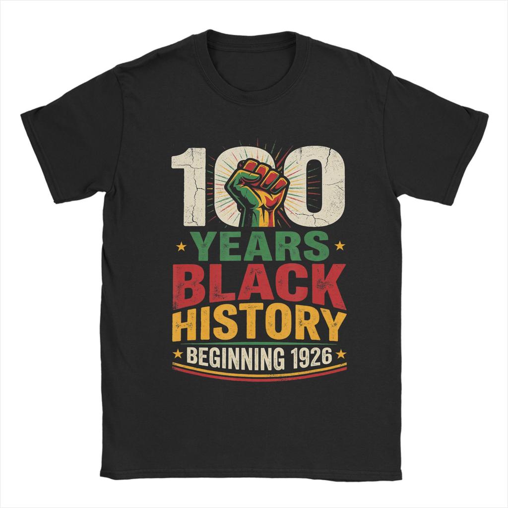Years Black Excellence Centennial Black History Month TShirt for Unisex Humorous Pure Cotton Tee Shirt Round Neck T Shirt