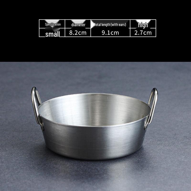 Gold-Plated 304 Stainless Steel Kimchi & Dipping Dish with Handle – Extra Thick Japanese/Korean Style Retro Dish