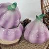 Purple Garlic Ceramic Storage Jar Kitchen Storage Container Candy Nut Jar Storage Box Home Decoration