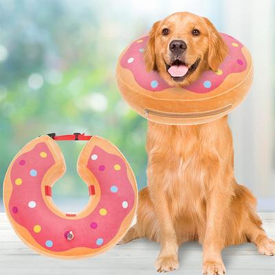Pet Inflatable Collar Adjustable Dog After Surgery Recovery Donut Collar Anti-Biting Anti-Licking Pet Soft Cone for Stitches Wounds Rashes