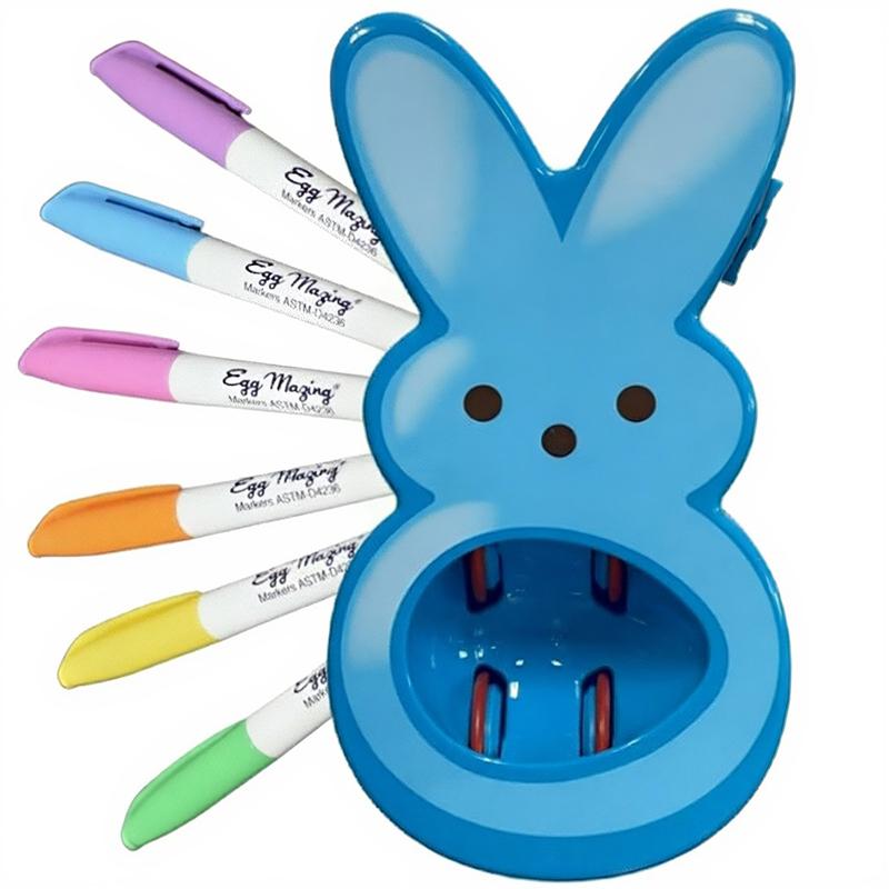 

Easter Bunny Egg Decorating Kit - Kids Diy Craft Set With 6 Color Markers Marshmallow Bunny Shaped Egg Holder Easter Rabbit Gift (As shown-16296)-