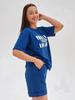 European-American Summer Casual Home Shorts Set - Letter Print Pullover & Short Sleeves