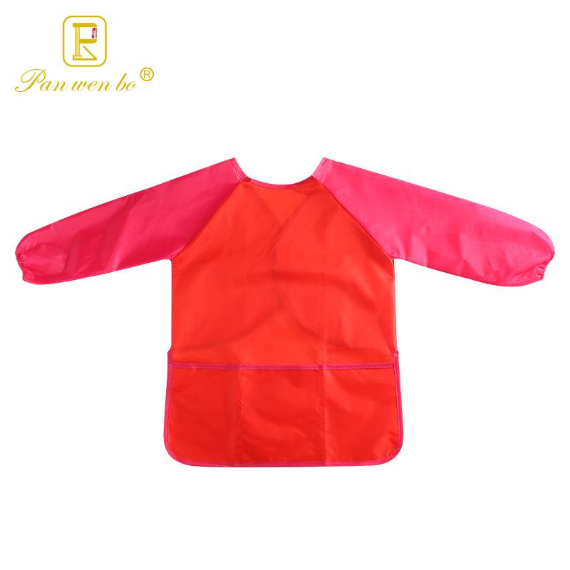 Children's Long Sleeve Waterproof Painting Smock with Velcro Closure