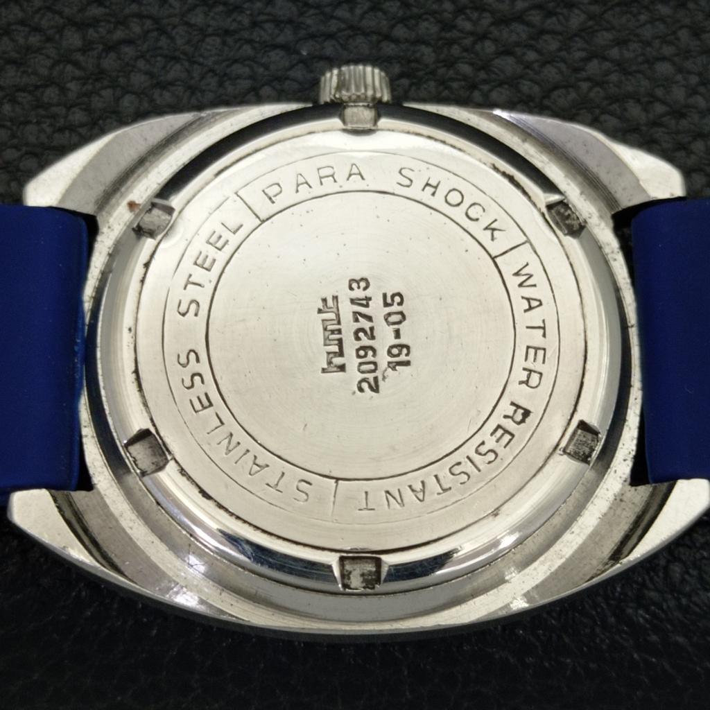 USED HMT HAND-WINDING INDIAN MENS BLUE COLOR DIAL WATCH A432125-2 R110-a432125