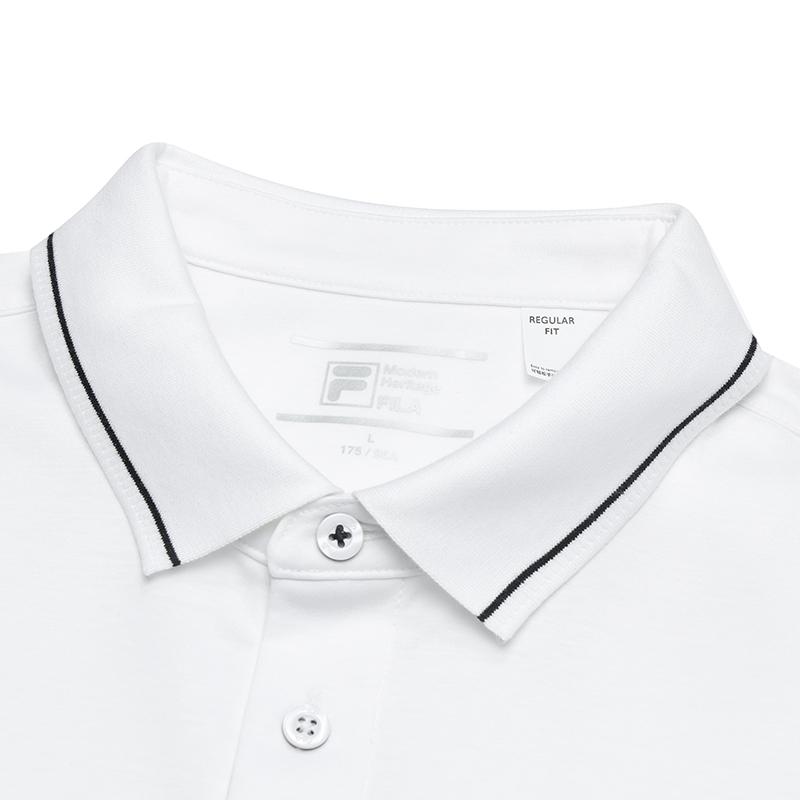 New FILA MODERN HERITAGE Polo Shirt Men's Standard White F51M421101FWT