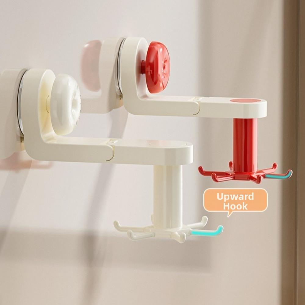 Space-Saving Kitchen Rotating Hook Six-Claw Suction Cup Hook Home Organization