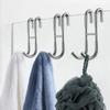 Shower Hook 304 Stainless Steel Glass Door Shower Hook Towel Rack Coat Hooks Kitchen Bathroom Frameless Drilling-Free Hooks