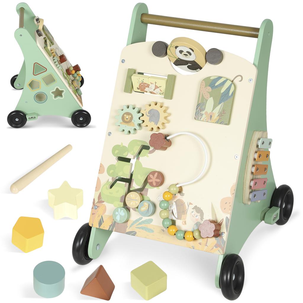 Wooden Baby Walker, Speed Control, 18+ Months, Green