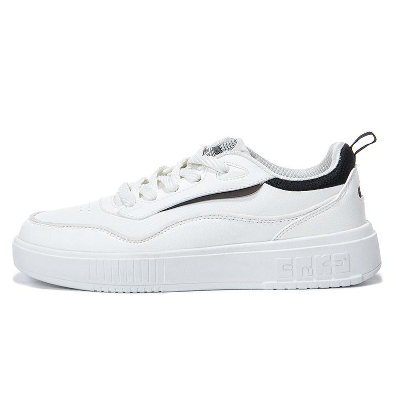 Erke Simple Comfortable Fashion Non-Slip Shock Absorbing Wear-Resistant Breathable Low-Top Sneakers Women sneakers White Black 12124201223