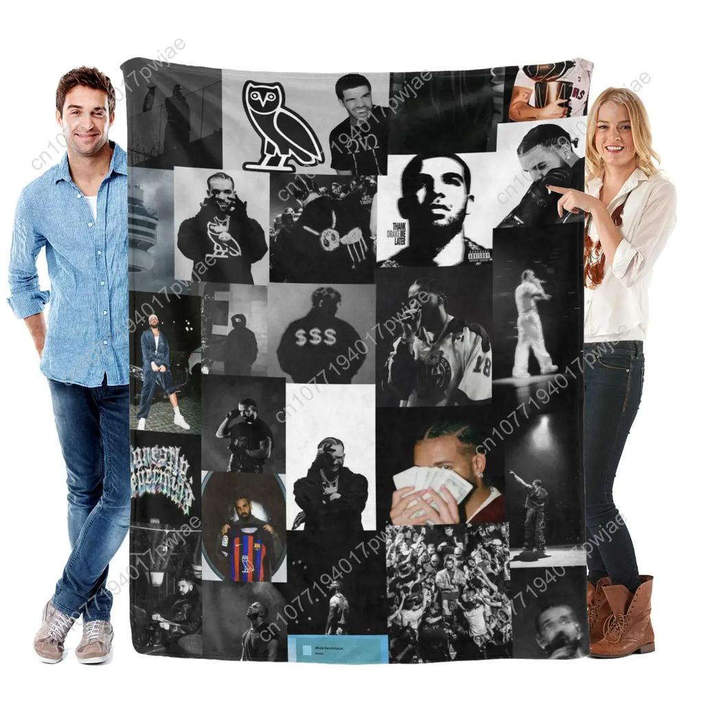 Ultra-Soft Drake Lyric Flannel Throw Blanket Wrinkle-Resistant Music Fan Blanket for Living Room Sleepovers Ideal Gift for Dr