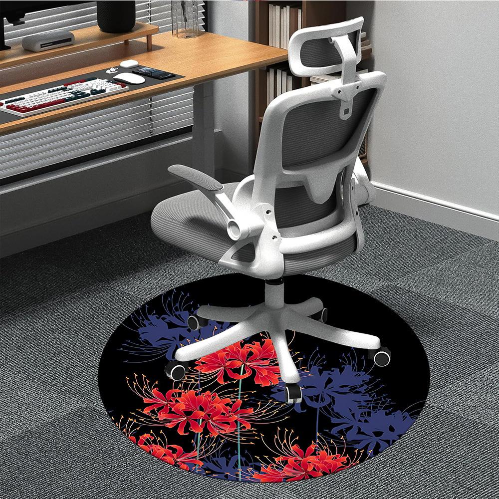 

1pc Red Spider Lily Pattern Chair Carpet for Office, Soft Flannel Throw Mat, Perfect for Office, Holiday Party Decoration Choice yy260209097 80cm by 80cm