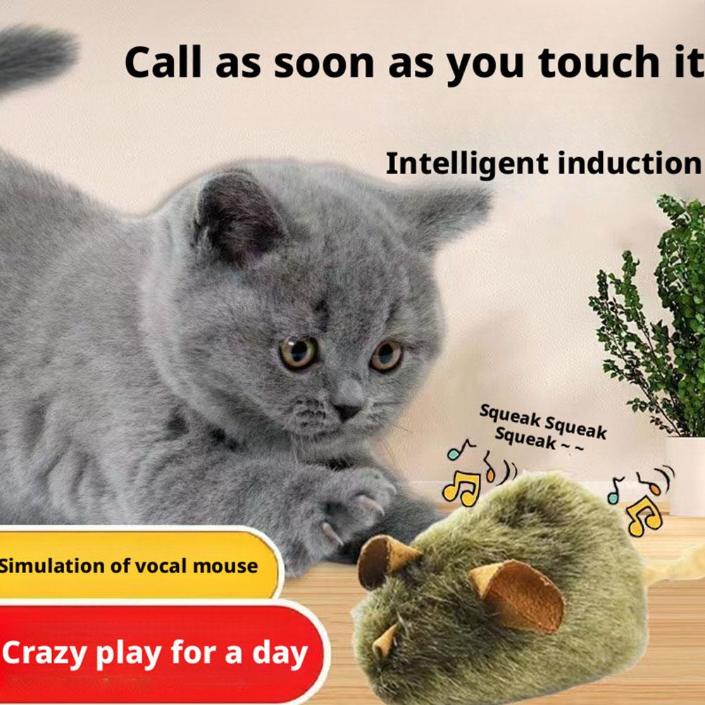 Electric Interactive Mouse Cat Toys Funny Plush Toy Smart Pet Interactive Movement Speak Out Toys Pet Cat Accessories