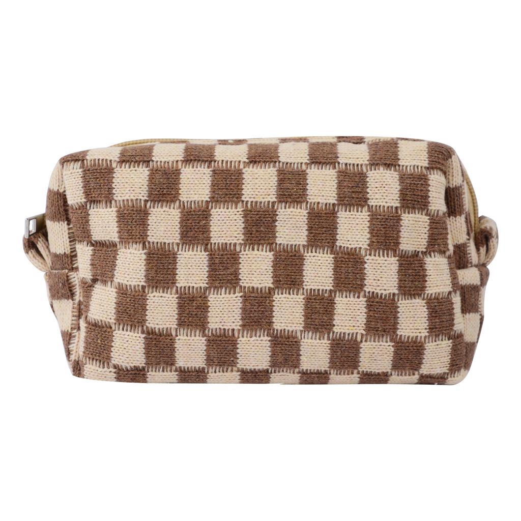 Plaid Cosmetic Bag Internet Celebrity Portable Multi-Functional Skin Care Product Storage Bag Classic Checkerboard Clutch Bag