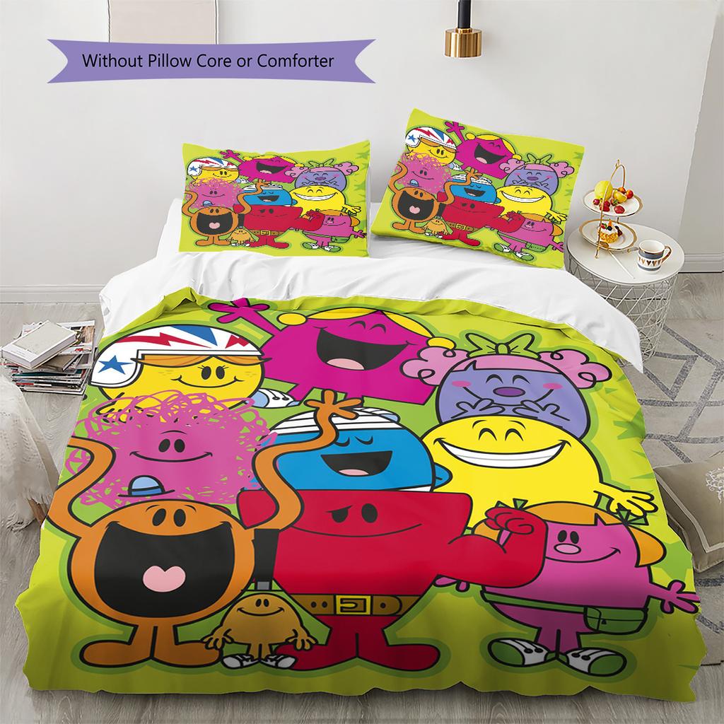 Herr. Herren Little Miss Muster Bettwäsche, Steppbett Set Bettbezug Kissenbezug Haus Geburtstag Geschenk (1 Bettbezug + 2 Kissenbezüge, ohne Füllung)