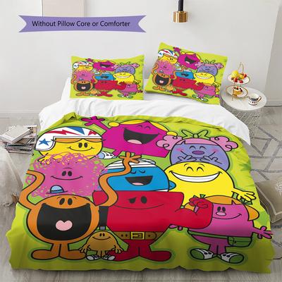 Herr. Herren Little Miss Muster Bettwäsche, Steppbett Set Bettbezug Kissenbezug Haus Geburtstag Geschenk (1 Bettbezug + 2 Kissenbezüge, ohne Füllung)