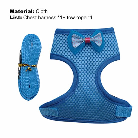 Pet Harness Bowknot Decor Walking Safety Fabric Safe Chest Strap Leash for Chicken