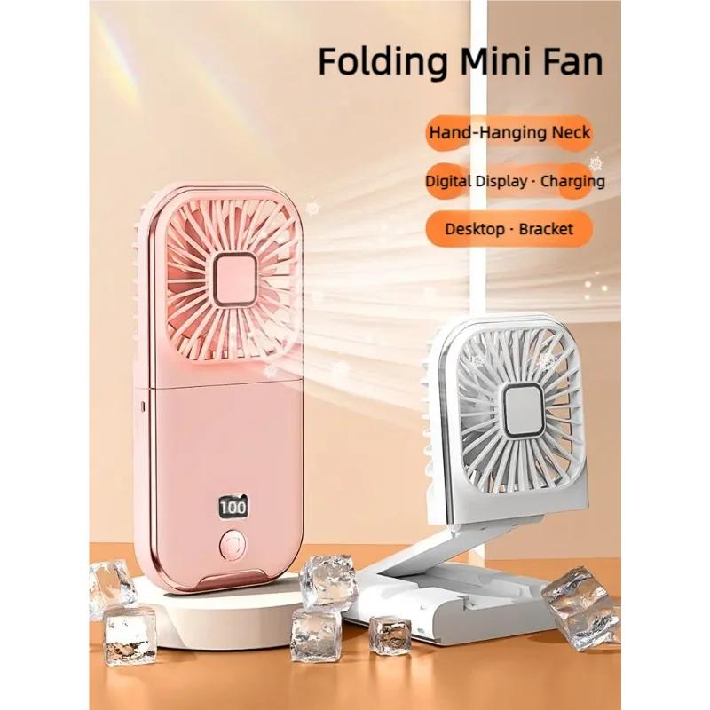 Foldable Hanging Neck Fan Cooling Desktop Refrigeration Handheld USB Mini Fan Camping Mute Ventilador Air Cooler for Sports Fan