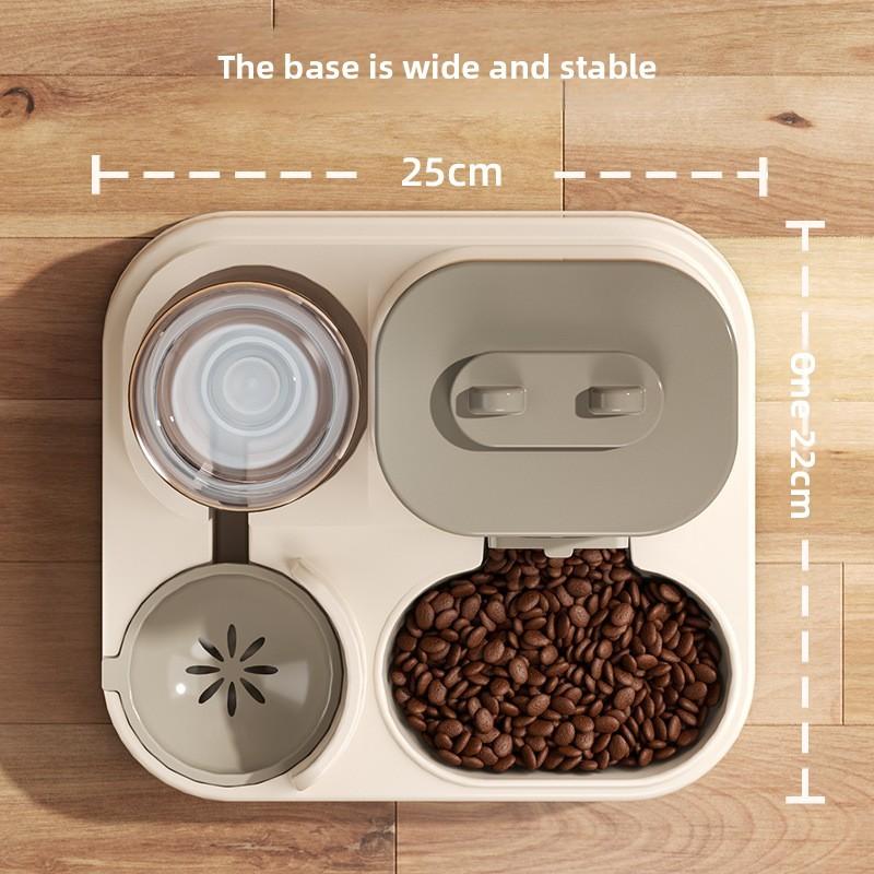 Pet Automatic Feeder and Water Fountain for Cats and Dogs Two-in-One Anti-Tip Dog Bowl Cat Water Dispenser