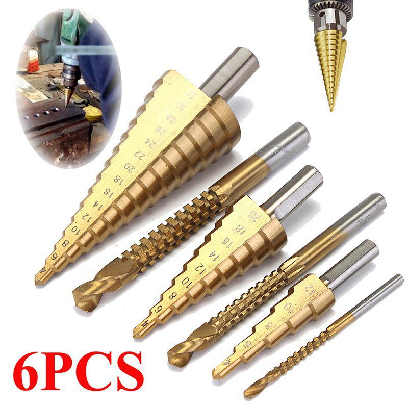 6-Piece Step Drill Set In Red Plastic Box