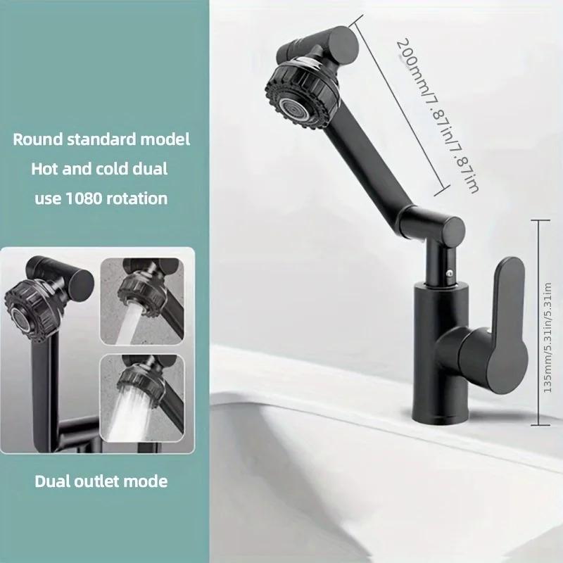 Universal rotating durable bathroom kitchen faucet universal hot and cold household faucet 60cm easy to install design
