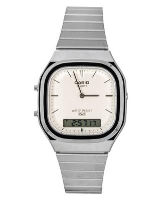 Vintage Analog Digital Off White Urtavla Kvarts AQ-240E-7A2 Unisex Klocka