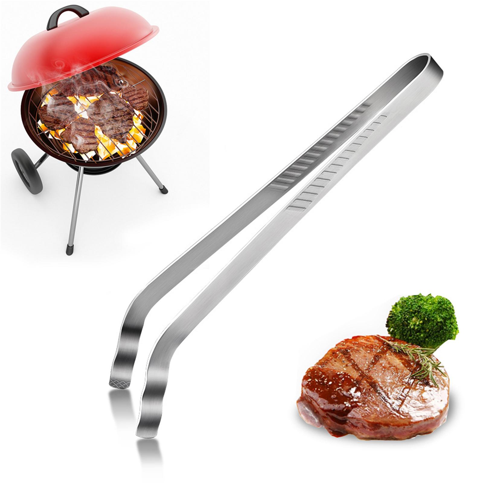 BBQ Sausage Tongs For Cooking, BBQ Sausage Tongs, Stainless Steel BBQ Tongs, Kitchen Tongs, Metal BBQ Tongs One Size серебряный